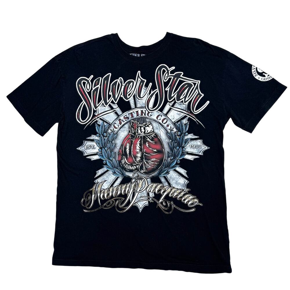 Vtg Silver Star Casting Company Manny Pacquiao Boxing T-Shirt XXL